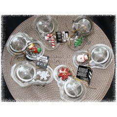 Assorted Christmas 2" Tea Strainer Balls - 18/8 Grade Stainless Steel